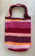 Handmade Berry Velvet Crochet Tote Bag